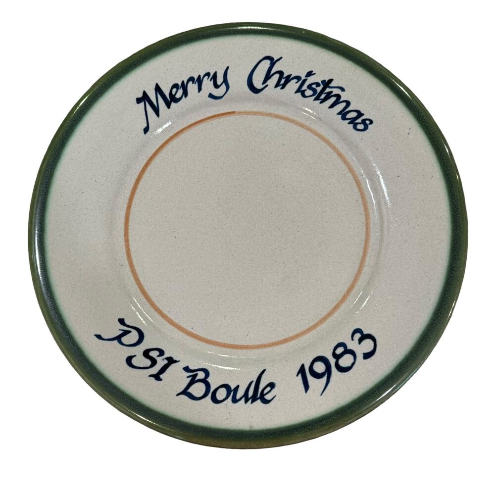 Louisville Stoneware Plate Merry Christmas‎ PSI Boule 1983 8"